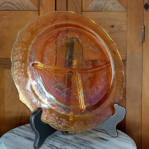 Carnival Glass Divided Plate - Picture 13 of 13